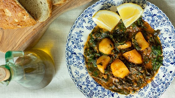 Greek Spinach & Potato Stew: Vegetarian Recipes for Lent