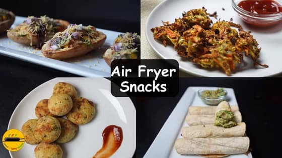 Indian Vegetarian Recipes For Air Fryer/4 Easy Vegetarian Air Fryer Recipes/Air Fryer Veg Snacks
