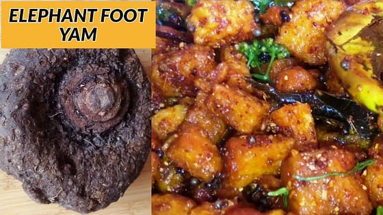 Elephant Foot Yam Fry – Indian Vegetarian Recipes – Telugu vantalu
