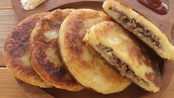 Easy  Beef Stuffed Potato Pancakes |  Potato Recipes  | asmr food
