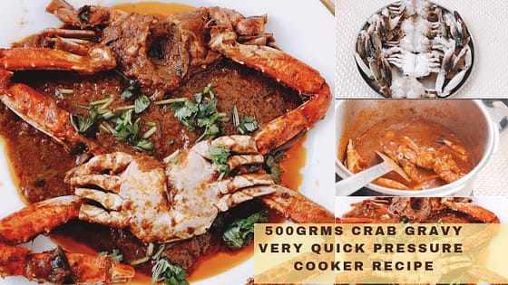 1/2kg crab pepper gravy recipe/ quick pressure cooker recipe @town one stop