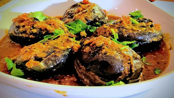 Stuffed Baby Eggplant | Indian Vegetarian Recipes | Show Me The Curry