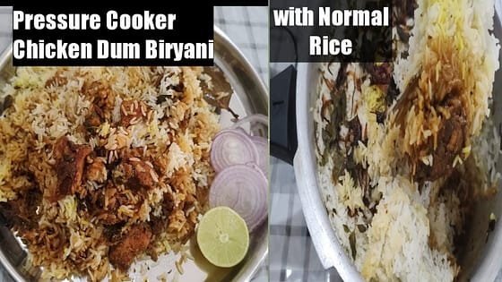 Pressure Cooker Chicken Dum Biryani With Normal Rice/Chicken Biryani Recipe with Normal Rice/Biryani