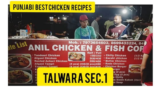 List of indian chicken recipes | Anil chicken and fish corner talwara city | talwara township |