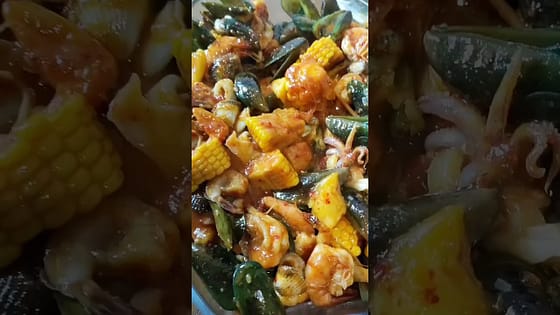 spicy seafood stir fry   #seafood #recipes #shorts