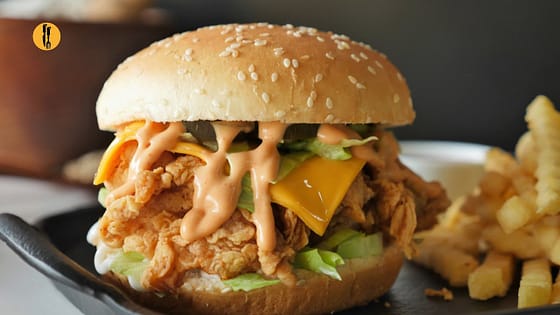 Spicy Crispy Chicken Burger Recipe By Food Fusion